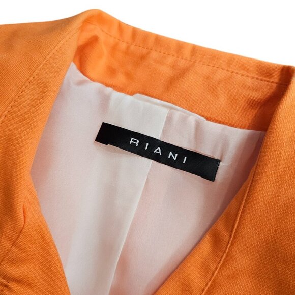 RIANI Womens Longline Trench Double Breasted Belted Jacket Orange Size 38/US 8 - Picture 5 of 11